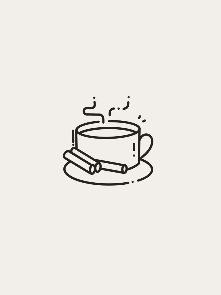 Icône artistique d'une tasse qui fume